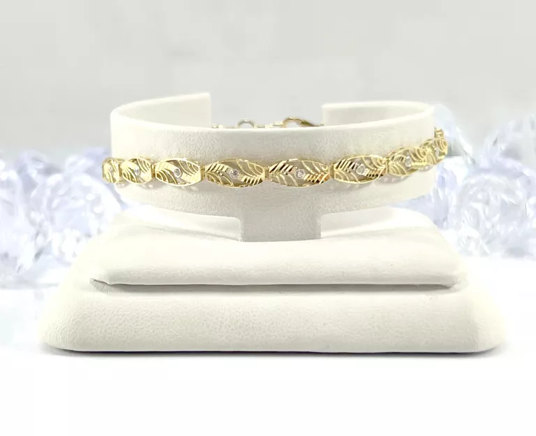 NIENOSZONA ZŁOTA BRANSOLETKA OWALNE SEGMENTY 585 3,02G 19CM