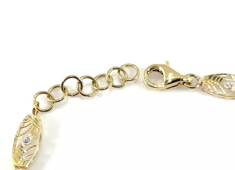 NIENOSZONA ZŁOTA BRANSOLETKA OWALNE SEGMENTY 585 3,02G 19CM