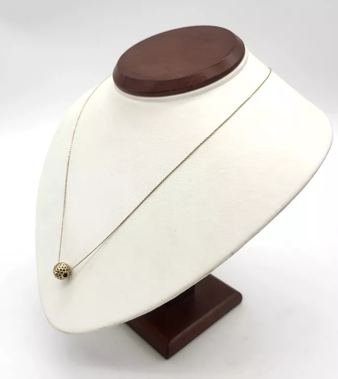PIĘKNY ZŁOTY ŁAŃCUSZEK Z ZAWIESZKĄ 42 CM