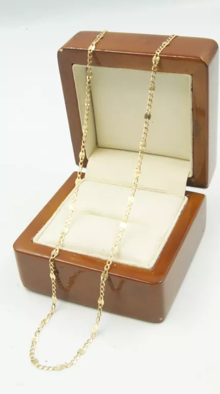 ZŁOTY ŁAŃCUSZEK 585 1,84G 50CM PANCERKA ZAGNIATANA