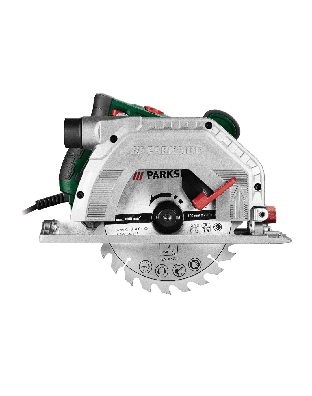 Scie Circulaire PARKSIDE PHKS 1350 E4 – 1350 W, électrique Filaire, Prête à Tout Découper