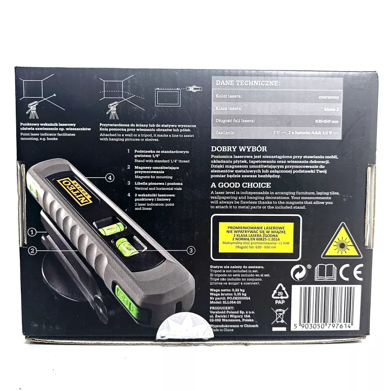 POZIOMICA LASEROWA NITEO TOOLS SLL054-20 KOMPLET
