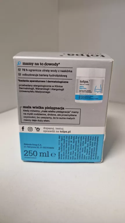 BARIEROWE MASŁO DO CIAŁA ODŻYWCZE TOŁPA DERMO BODY SKIN BARRIER 250 ML