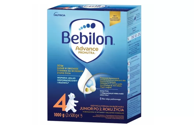 BEBILON ADVENCE MLEKO MODYFIKOWANE DLA DZIECI JUNIOR PO 2 ROKU 4 1000G