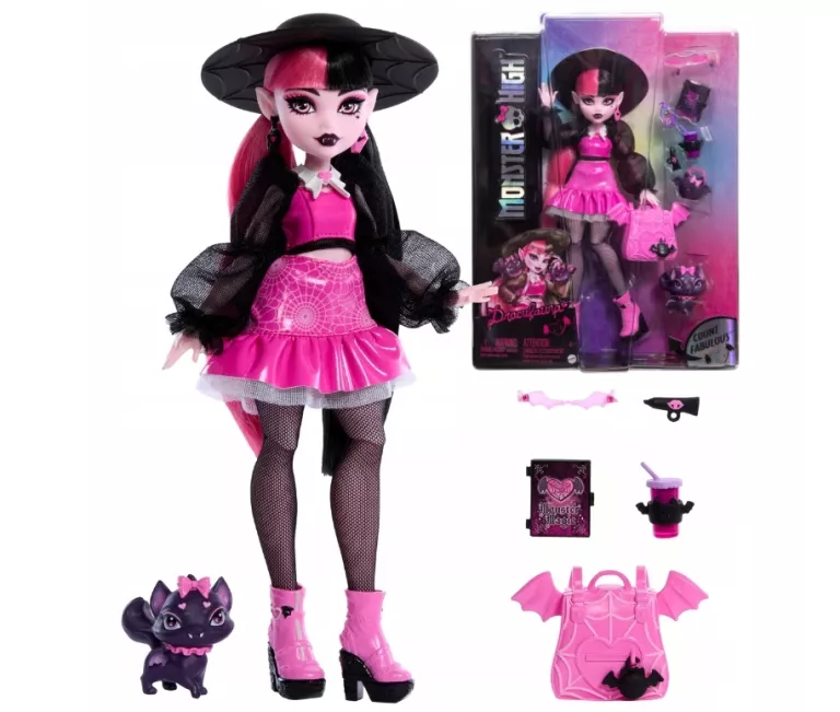 LALKA MATTEL MONSTER HIGH DRACULAURA 29 CM