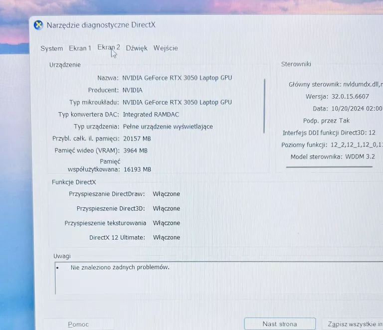 LAPTOP ASUS TUF GAMING F15/RTX 3050/144HZ/ 512DYSK /32GB RAM