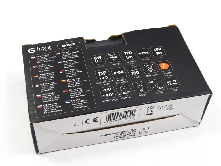 OPRAWA KANAŁOWA OWALNA BIAŁA LED 8W NEUTRALNE ŚWIATŁO IP64 16 CM EKO-LIGHT