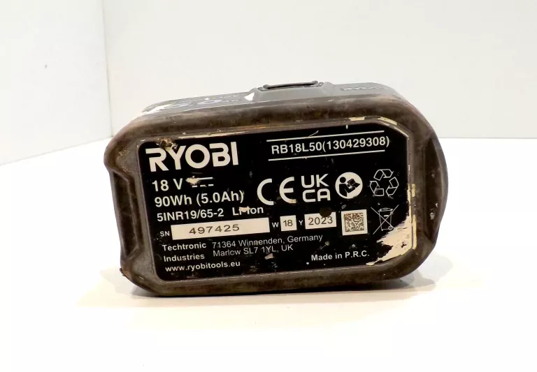 SZLIFIERKA KĄTOWA AKU. RYOBI R18AG AKU 5,0AH