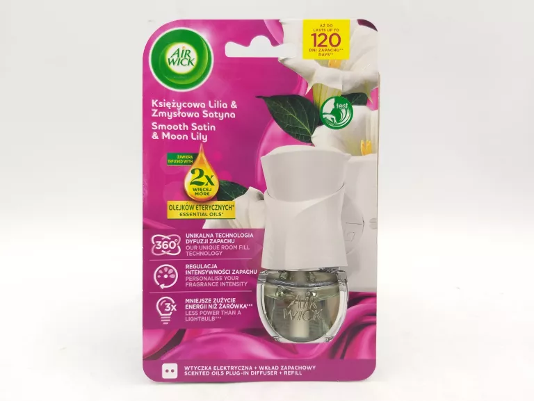 AIR WICK WTYCZKA ELEKTRYCZNA + WKŁAD KSIĘŻYCOWA LILIA ZMYSŁOWA SATYNA 19ML