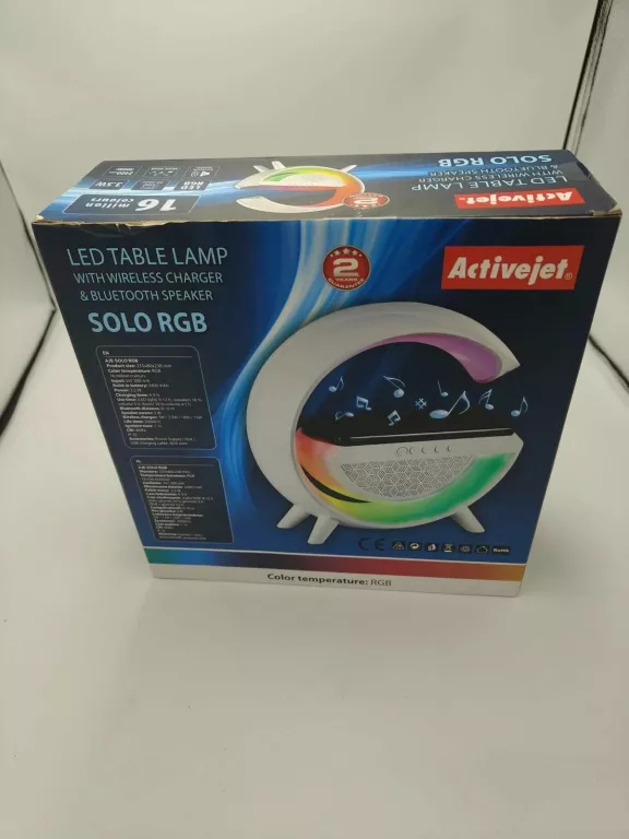 LAMPKA BIURKOWA MUZYCZNA SOLO RGB Z GŁOŚNIKIEM I ŁADOWANIEM ACTIVEJET