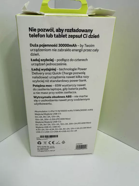 POWERBANK XLINE GPB366K 30000MAH 65W