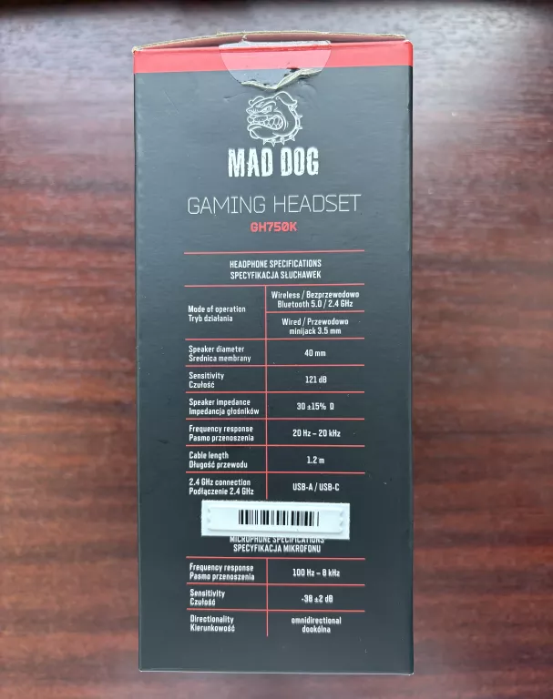 SŁUCHAWKI MAD DOG GAMING HEADSET GH 750K