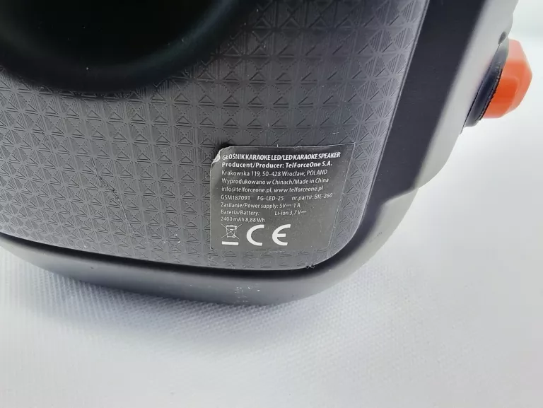GŁOŚNIK PRZENOŚNY FOREVER 25W CZARNY 25 W LED RGB KARAOKE