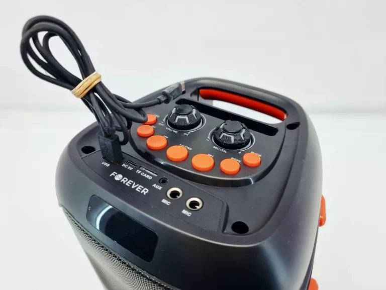 GŁOŚNIK PRZENOŚNY FOREVER 25W CZARNY 25 W LED RGB KARAOKE