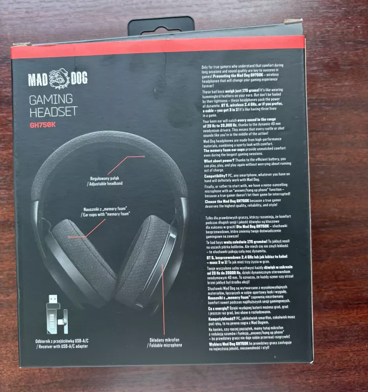 SŁUCHAWKI MAD DOG GAMING HEADSET GH 750K