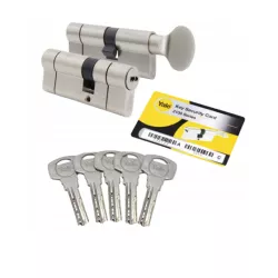 WKŁADKA 30/45 + WKŁADKA Z GAŁKĄ 45G/30 ASSA ABLOY, NIKIEL, ATEST, 6D