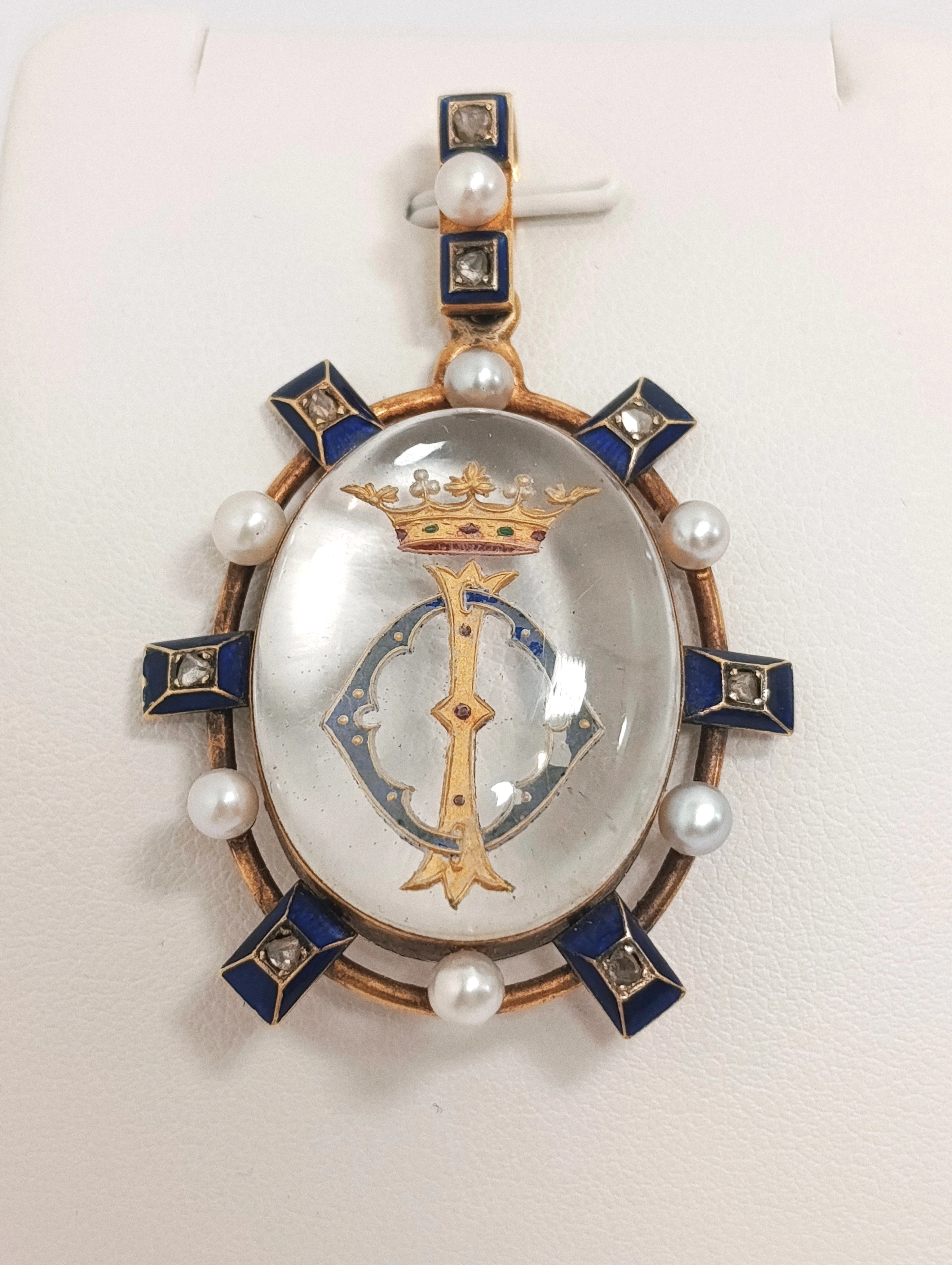 zlota-zawieszka-2016g-750-8x-rozeta-diamentowa-7x-perla-hodowlana-stan-11323-2