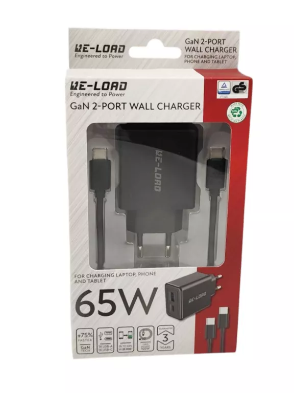 ladowarka-fast-charger-65w-usb-c-usb-a-re-load-czarna-targowa-20-warszawa