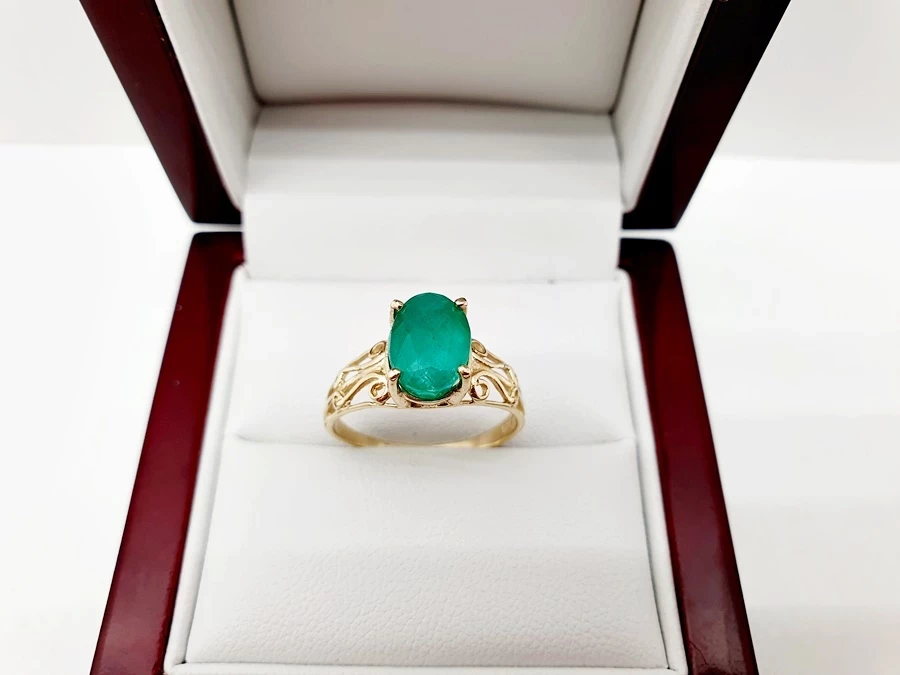 delikatny-piekny-zloty-pierscionek-ze-szmaragdem-p585-14ct-209-g-r15-strzegomska-200-wroclaw