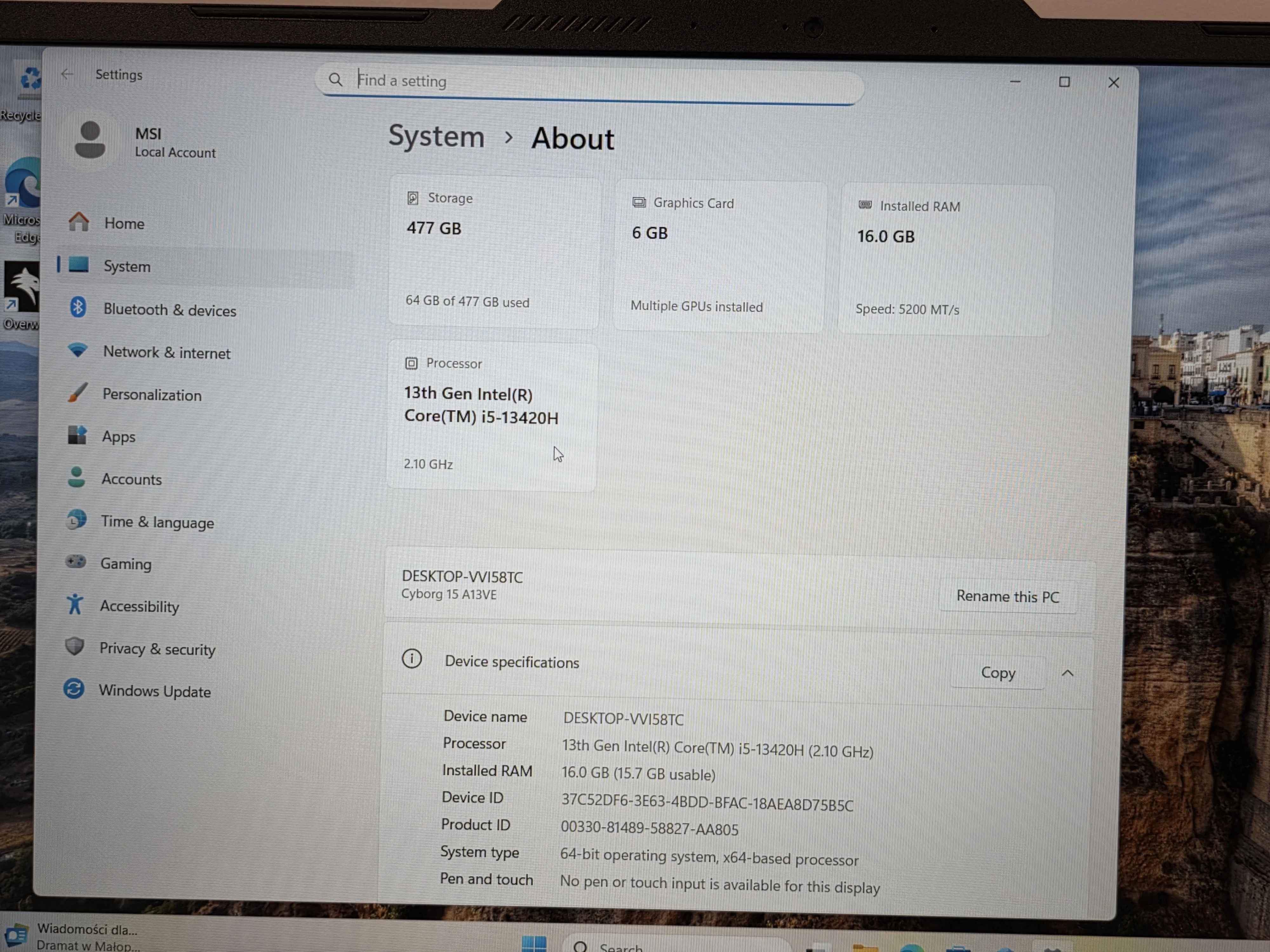 msi-cyborg-15-i5ram-16gbgeforce-rtx-4050ssd-512gbwin-11-gw-model-cyborg-15-a13