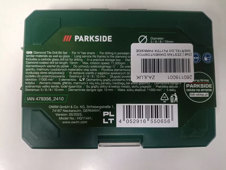 zestaw-5-wiertel-diamentowych-do-plytek-parkside-ean-gtin-4066627408717