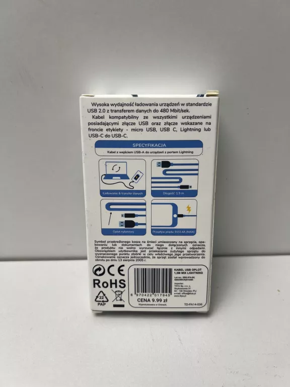 kabel-usb-a-lightning-15m-td-pa14-036-ean-gtin-6970422017945