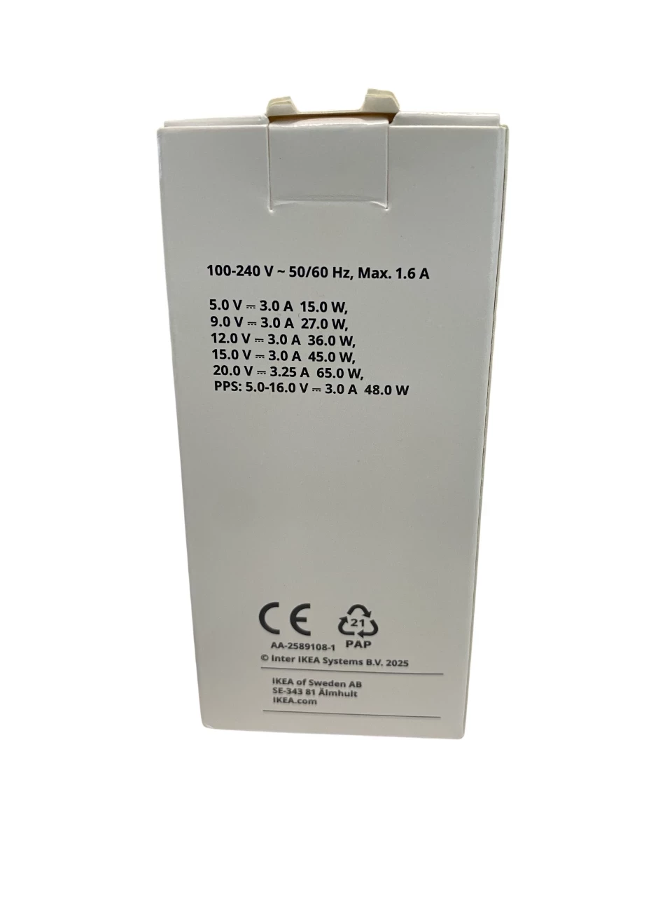 kostka-ikea-sjoss-1xusb-c-65w-pd-ean-gtin-609743231889