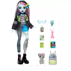 MONSTER HIGH LALKA PODSTAWOWA FRANKIE STEIN + ZWIERZĄTKO PIESEK WATZIE