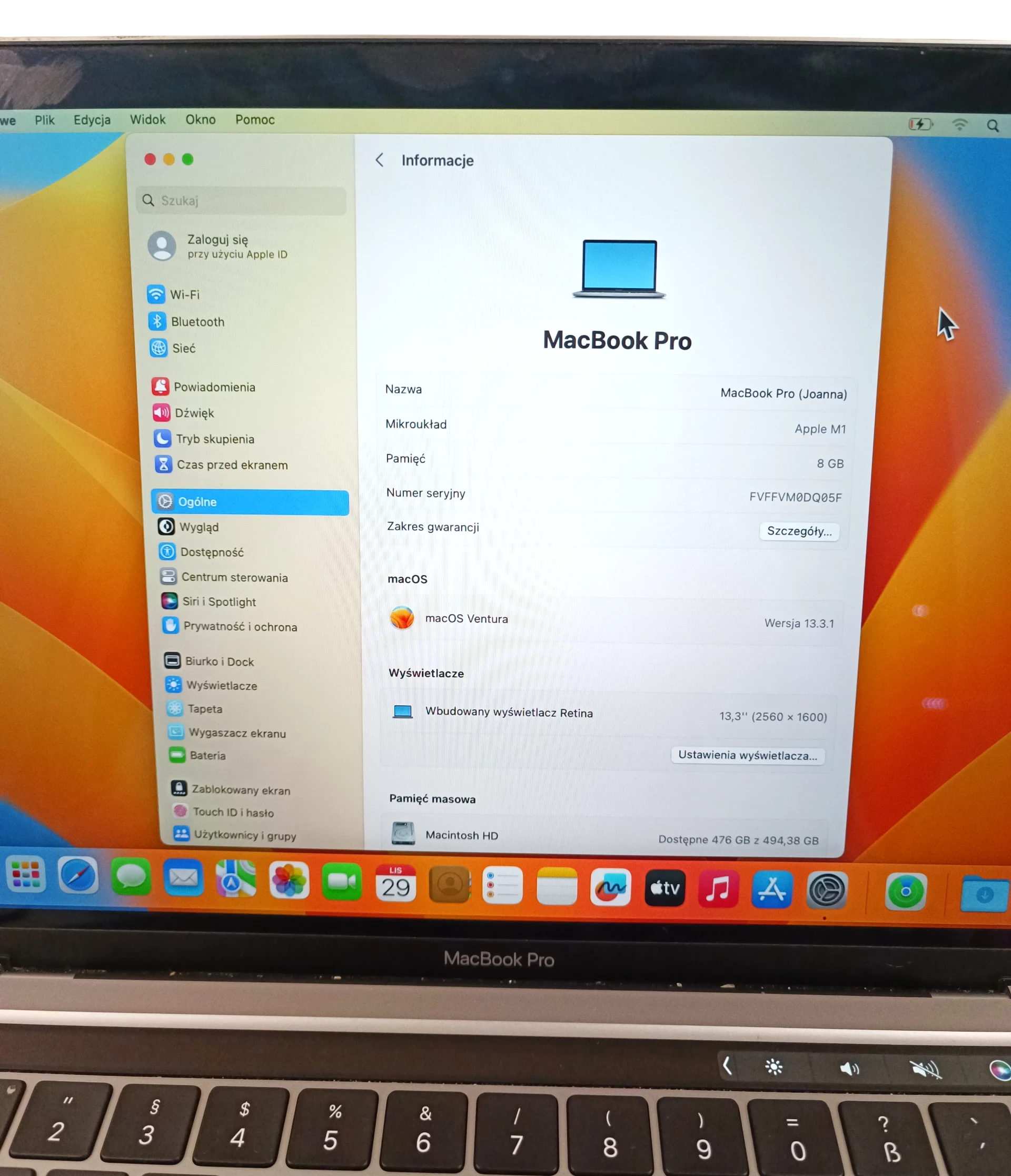 laptop-macbook-pro-apple-m1-a2338-pudelko-ladowarka-kod-producenta-macbook-pro-apple-m1-a2338