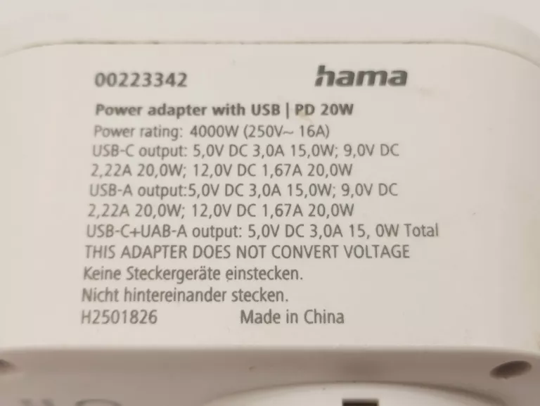 gniazdo-elektryczne-ladowarka-hama-00223342-usb-c-pdx1-usb-a-x2-20w-kod-producenta-00223342