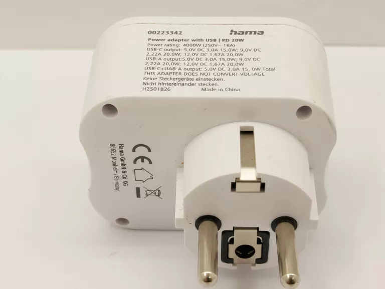 gniazdo-elektryczne-ladowarka-hama-00223342-usb-c-pdx1-usb-a-x2-20w-model-00223342