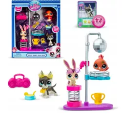 LITTLEST PET SHOP #169-171 ZESTAW DISCO NIGHT 3 FIGUREK ZWIERZĄTEK +AKC