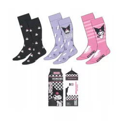 SKARPETKI SANRIO KUROMI 3-PAK, ROZMIAR EU 36-43