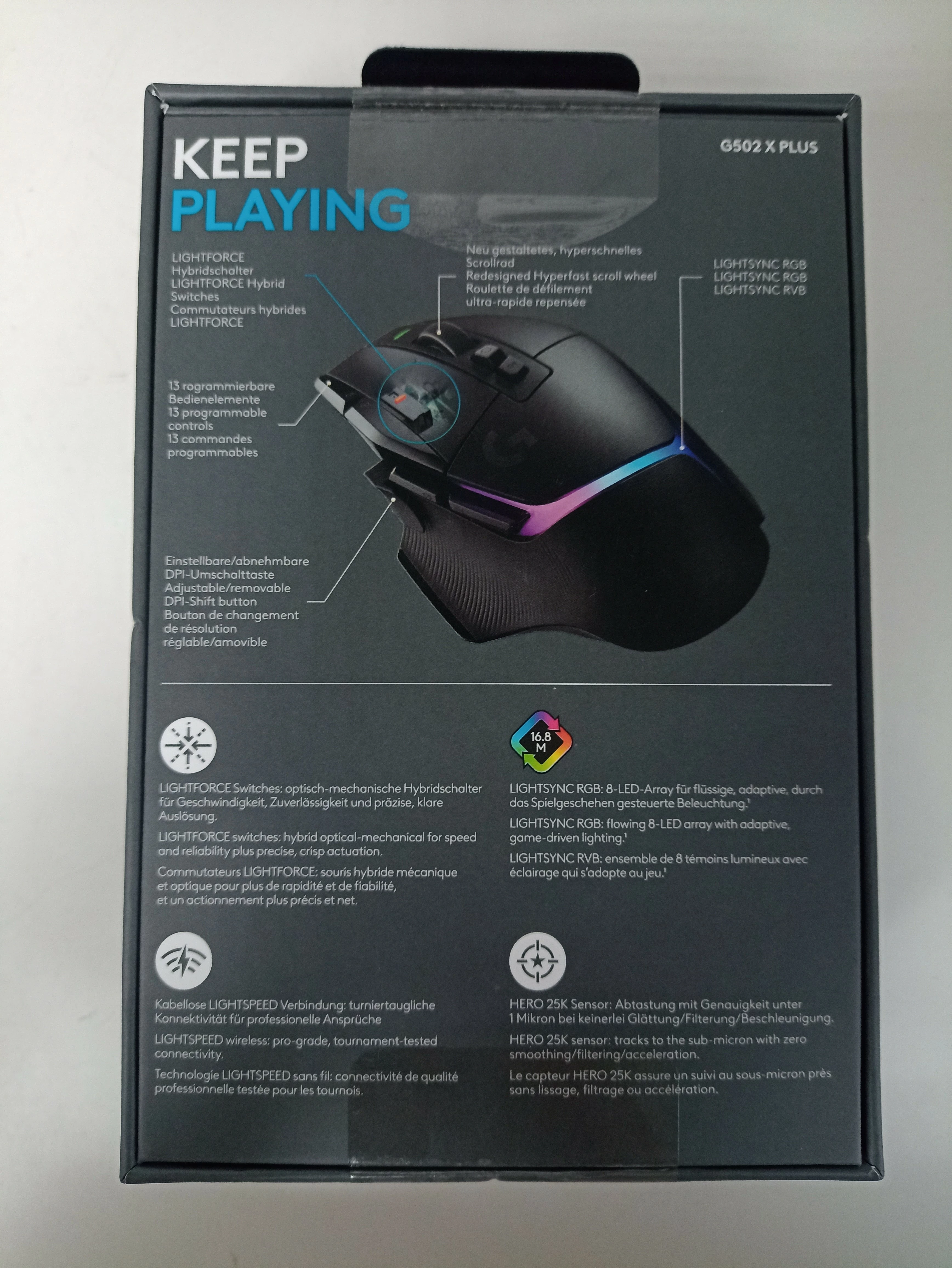 myszka-bezprzewodowa-logitech-g502-x-plus-sensor-optyczny-faktura-stan-11323-2