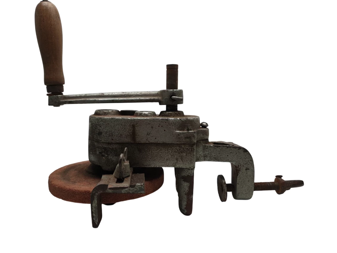 szlifierka-reczna-stolowa-ostrzalka-na-korbke-wczesny-prl-vintage-wroclawska-6-opole-sj