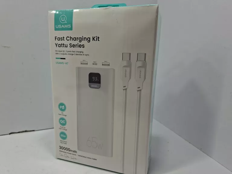 powerbank-usams-pb68-30000-mah-65w-kabel-usb-c-usb-c-100w-bialy-ean-gtin-6958444991306