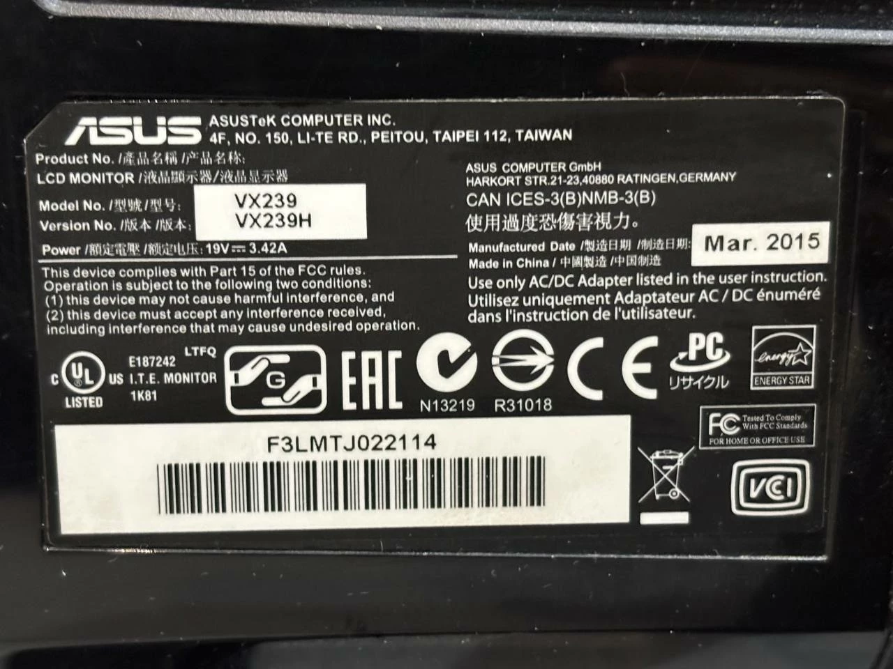 monitor-asus-vx239-ean-gtin-5901397626413