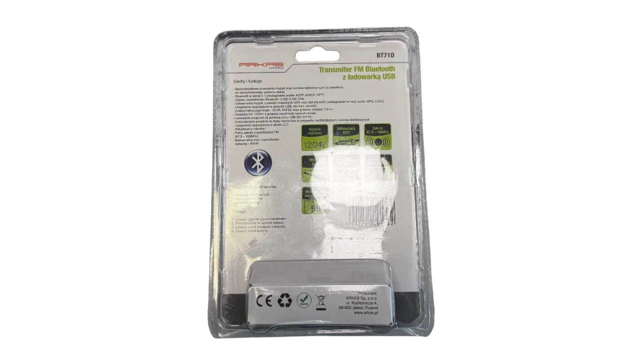 transmiter-samochodowy-fm-arkas-bt71d-ean-gtin-5902721191362