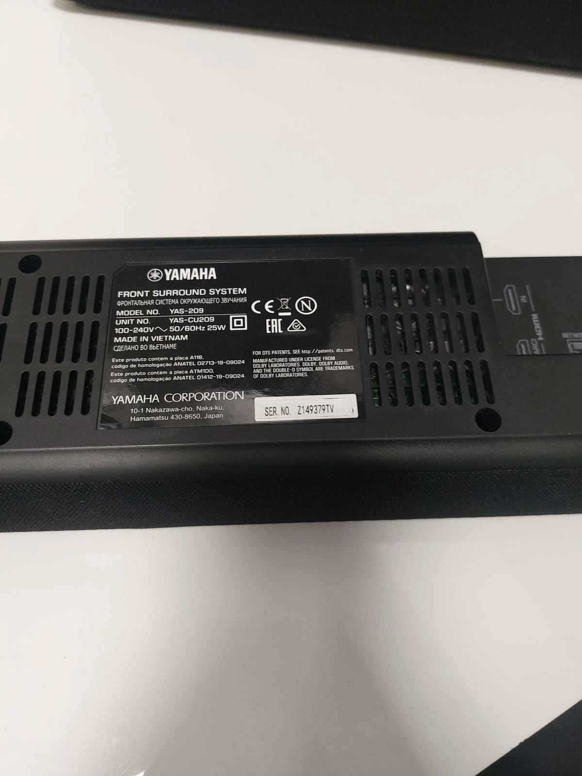 soundbar-yamaha-yas-209-pilotkable-kod-producenta-yas-209