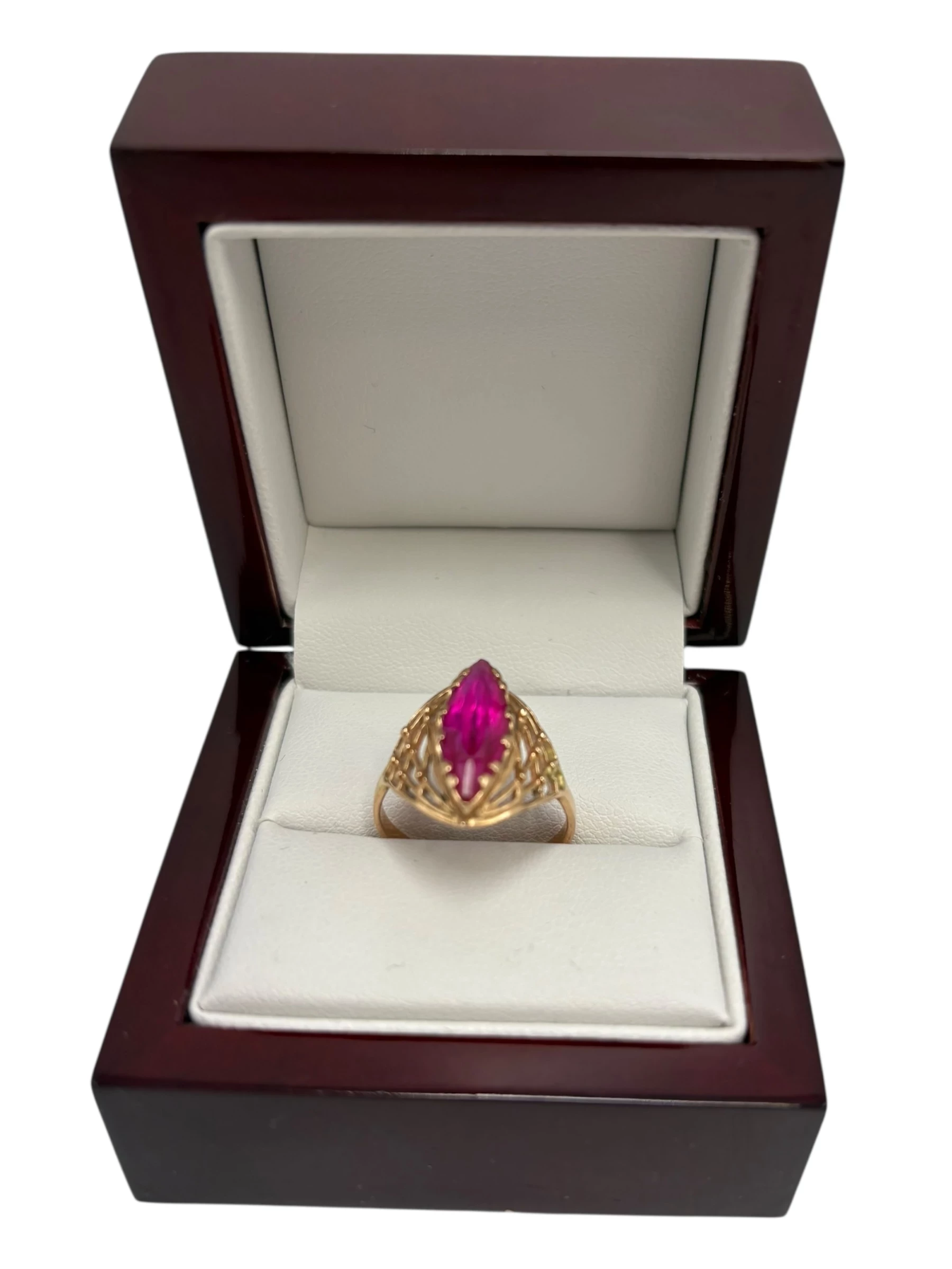 piekny-zloty-pierscionek-z-rozowym-oczkiem-proba-585-prusa-60-pruszkow