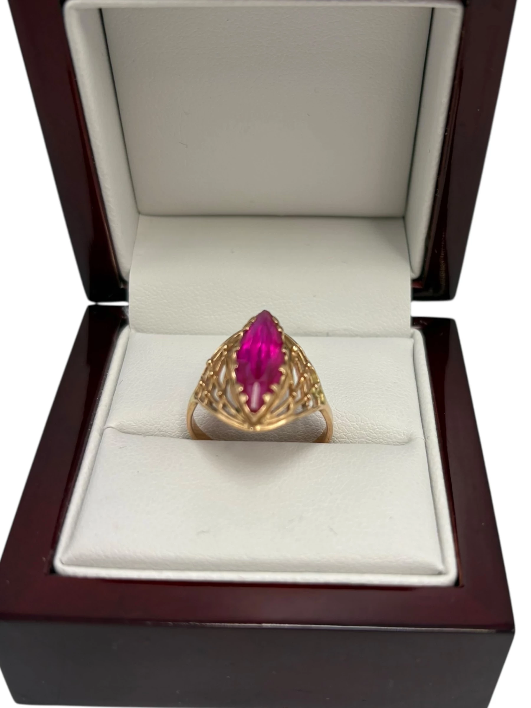 piekny-zloty-pierscionek-z-rozowym-oczkiem-proba-585-stan-11323-2