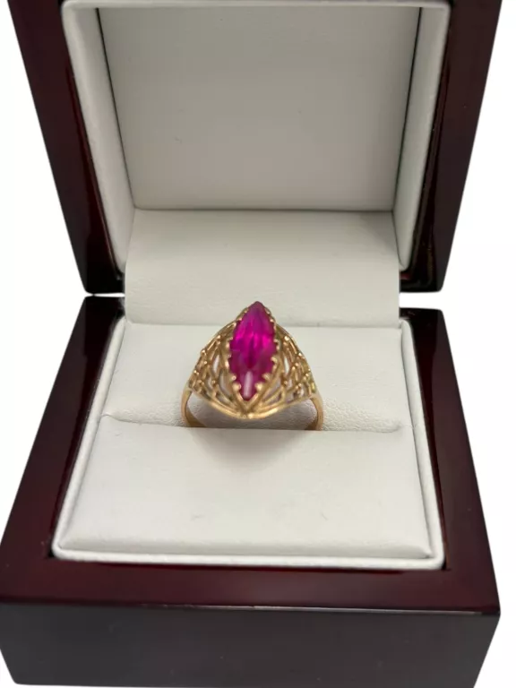 piekny-zloty-pierscionek-z-rozowym-oczkiem-proba-585-stan-11323-2