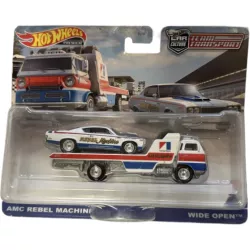HOT WHEELS PREMIUM TEAM TRANSPORT AMC REBEL MACHINE WIDE OPEN ZESTAW 1:64