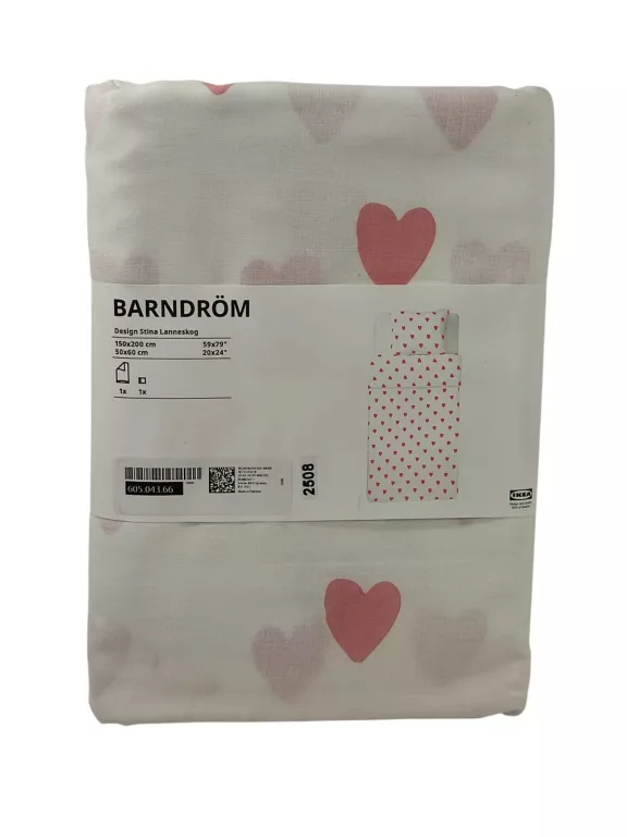 ikea-barndrom-poszwa-na-koldre-i-poszewka-150x200-50x60-cm-wzor-serce-ean-gtin-080605888326