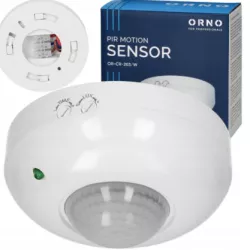 CZUJNIK RUCHU SUFITOWY ŚCIENNY PIR 360ST CZUJKA ZMIERZCHU NATYNKOWY DO LED