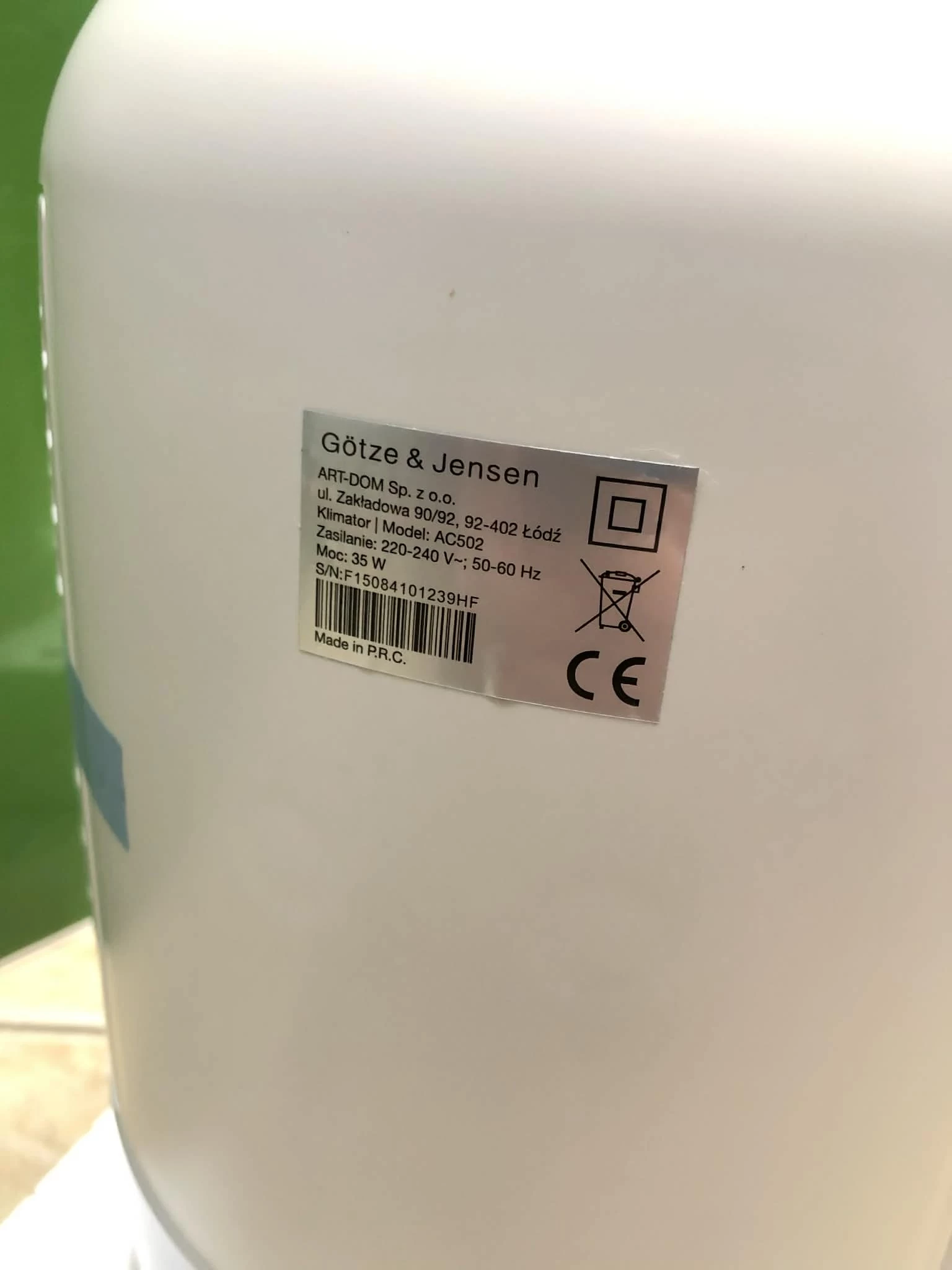 klimator-gotze-jensen-ac502-bialy-35w-model-ac502