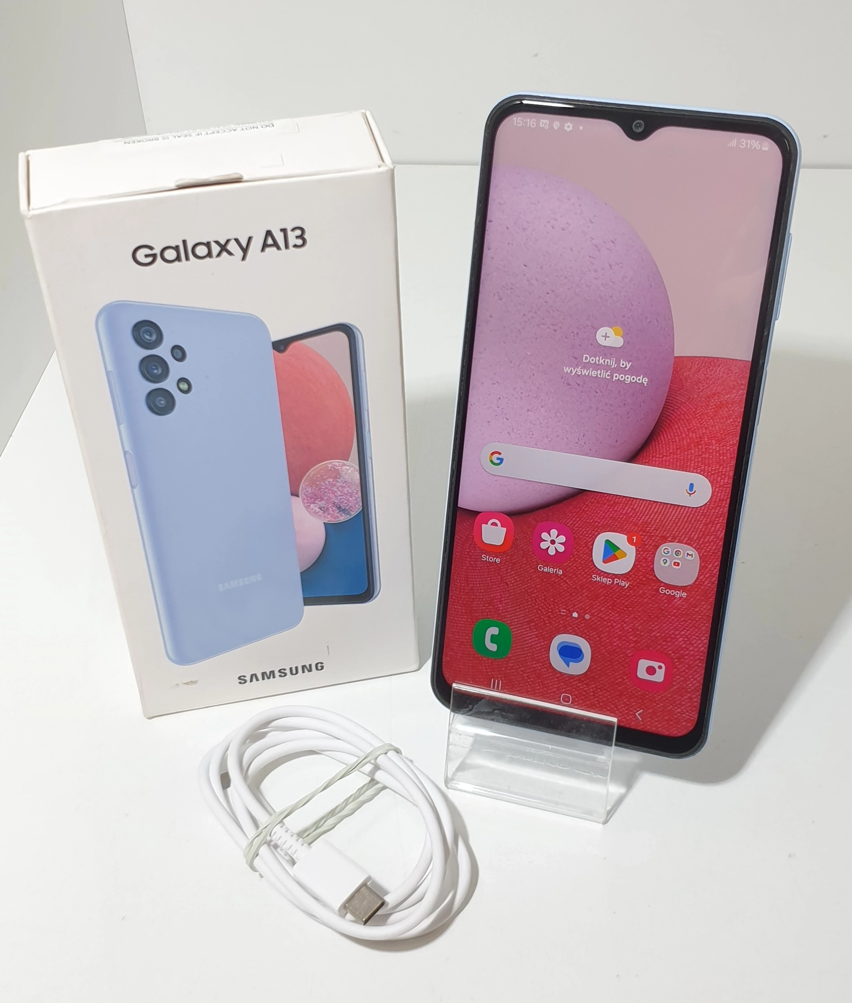 telefon-samsung-a13-1284-kabel-pudelko-plwolnosci-3-5-sj-namyslow