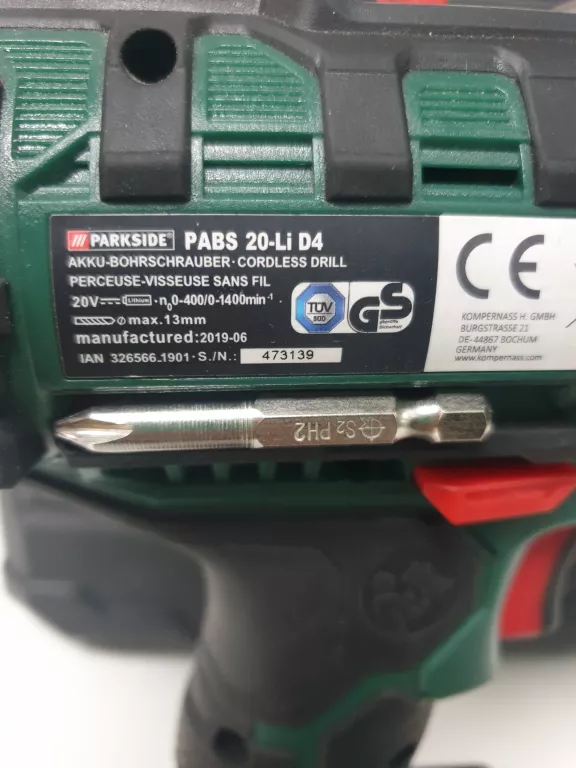 wkretarka-parkside-pabs-20-li-d4-walizka-jeden-akumulator-ladowarka-pojemnosc-akumulatora-200