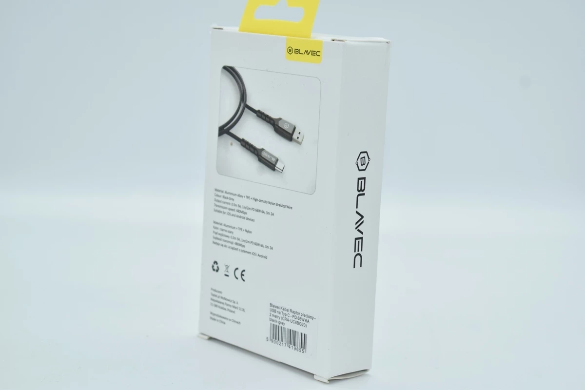 kabel-blavec-raptor-cra-cc3br025-pleciony-typ-c-pd-60w-3a-025m-ean-gtin-5900217419655
