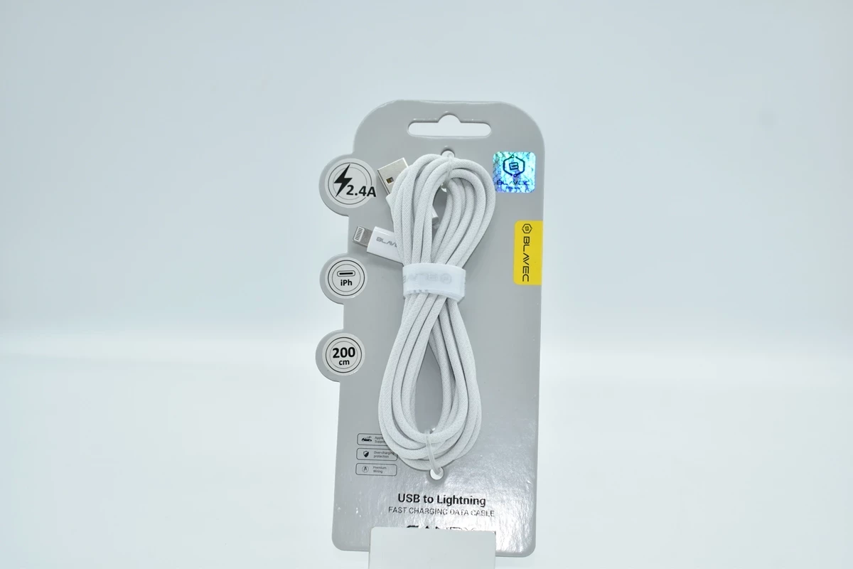 blavec-kabel-candy-oplot-usb-na-lightning-24a-2-metry-apple-bialy-ean-gtin-5900217446095